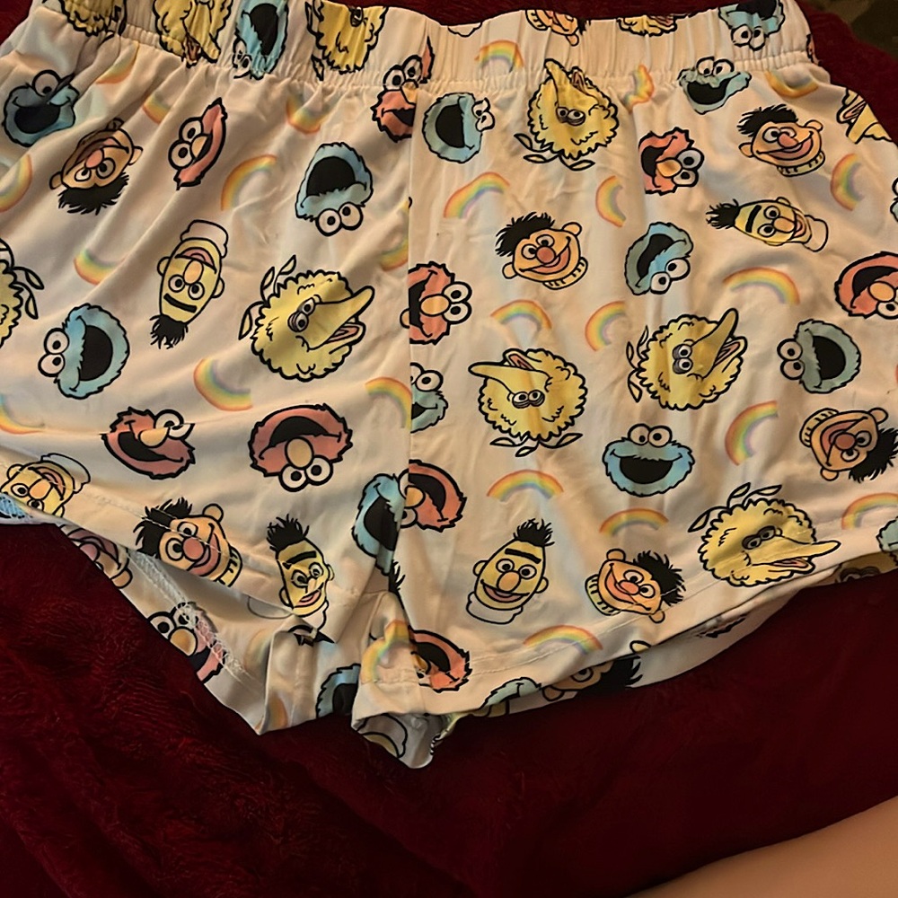 sesame Street shorts, multicolored with all the characters size M